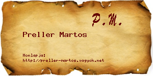 Preller Martos névjegykártya